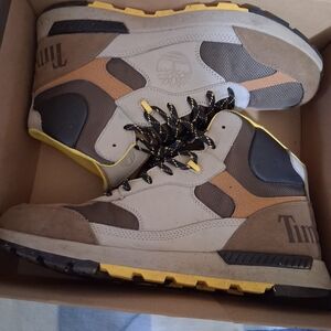 Timberland Cream and Brown Boots Durable Outdoor Footwear